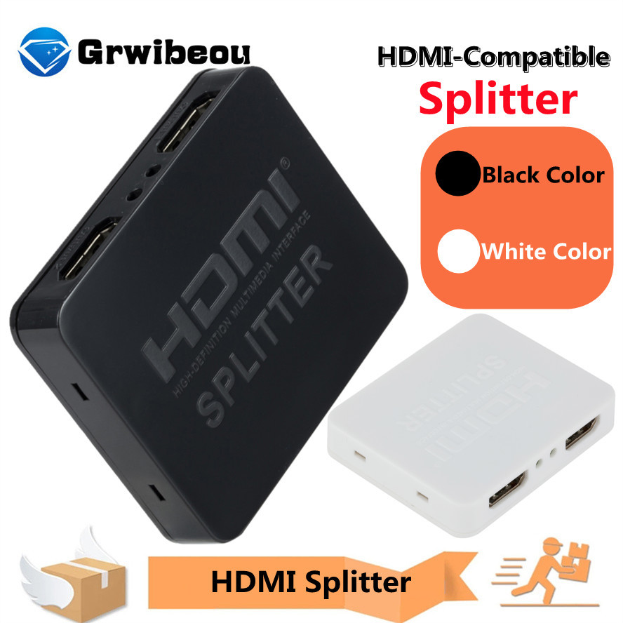 HDMI-Compatible Splitter Full HD 1080P Video HD Switcher 1X2 Split 1 In 2 Out Amplifier Dual Display for HDTV DVD PS3 Xbox